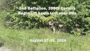 Soldiers from 2-398th Cav conduct the last Army Reserves spur ride before casing unit colors