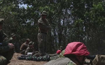 Broll: MRF-D Marines, Japanese soldiers, Indonesian marines perform live-fire sniper range during Super Garuda Shield