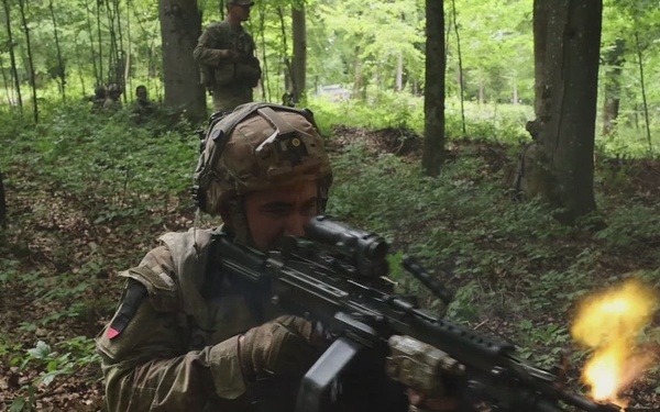 173rd Mobile Brigade Combat Team (Airborne) Soldiers engage OPFOR during Saber Junction 26-11