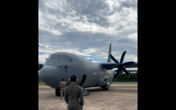 317th AW C-130J Super Hercules fly over