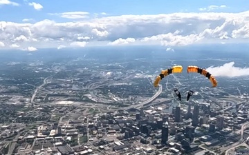 The U.S. Army Parachute Team jumps for Cleveland National Air Show