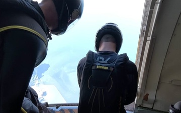 The U.S. Army Parachute Team jumps for Cleveland National Air Show
