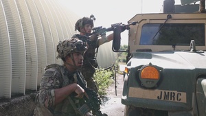 173rd Mobile Brigade Combat Team (Airborne) Soldiers engage OPFOR during Saber Junction 26
