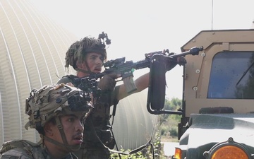 173rd Mobile Brigade Combat Team (Airborne) Soldiers engage OPFOR during Saber Junction 26