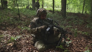 173rd Mobile Brigade Combat Team (Airborne) Soldiers engage OPFOR during Saber Junction 26