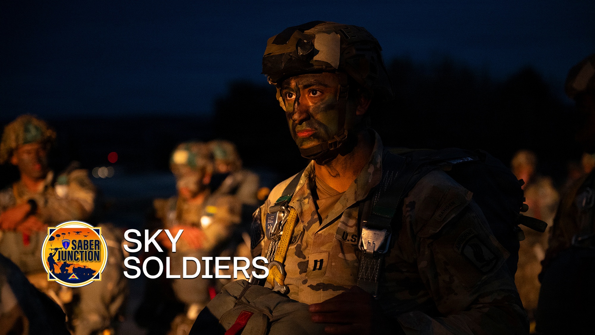U.S. Army paratroopers assigned to the 173rd Mobile Brigade Combat Team (Airborne) conduct an airborne operation during Saber Junction 26 at Ramstein Air Base, Germany Aug. 26, 2026. Saber Junction provided paratroopers an opportunity to practice rapid deployment procedures essential to conducting operations in a contested environment. (U.S. Army video by Cpl. John Garcia)

[Music licensed through Pixabay, “Progressive Deathcore” by AudioDollar,     https://pixabay.com/music/hard-rock-progressive-deathcore-421630/]