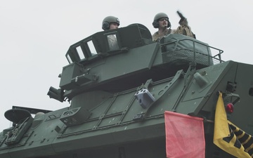 Marines with 4th Light Armored Reconnaissance Battalion Convoy Light Armored Vehicles