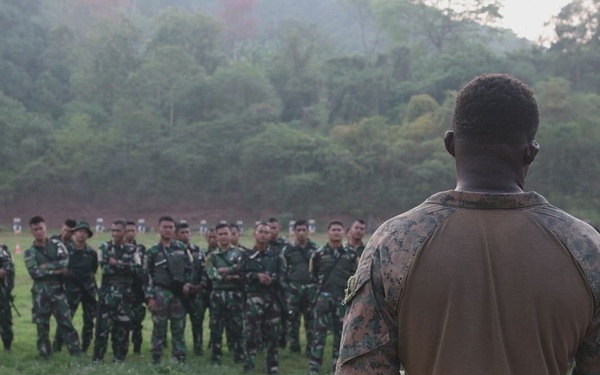 B-Roll: Super Garuda Shield: MRF-D Marines, Indonesian marines, Korean marines, Japanese soldiers perform live-fire range