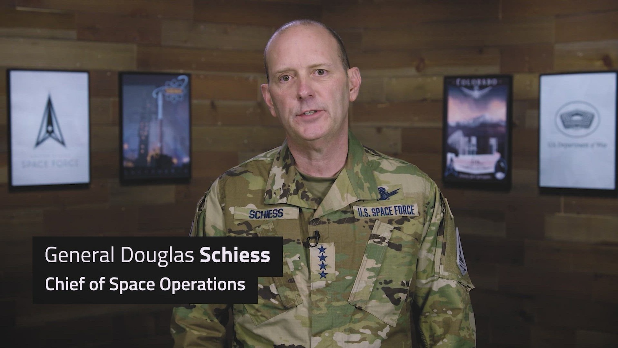 Message to Guardians from new Chief of Space Operations Gen. Douglas Schiess. Schiess succeeded Gen Chance Saltzman as the third CSO of the US Space Force.