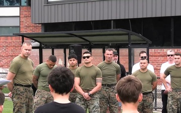 B-Roll: MRF-D Marines participate in flag football event