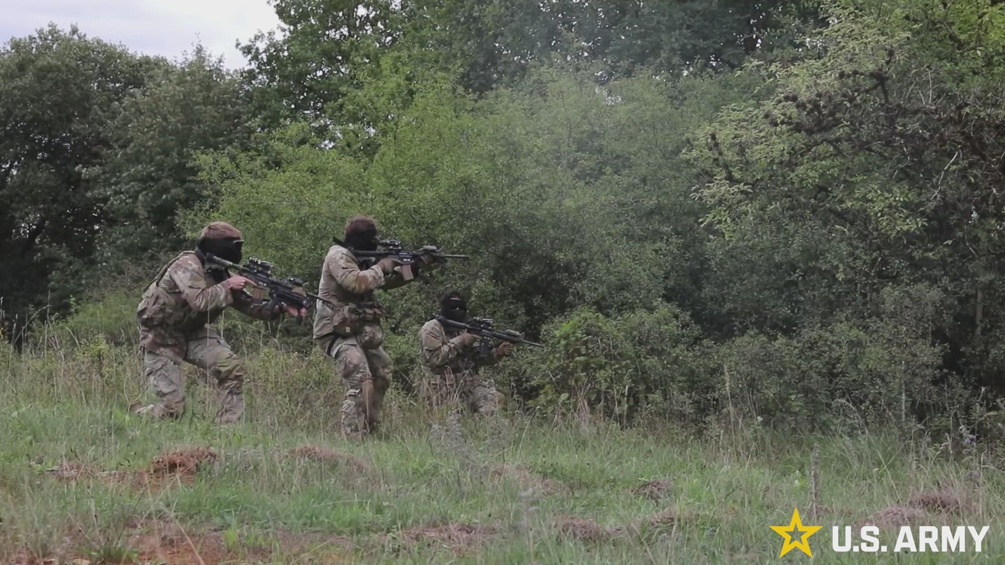 U.S. Soldiers assigned to the Regimental Observer Collection Troop (ROC-T), 2d Cavalry Regiment, conduct a team force-on-force exercise in Vilseck, Germany, Sept. 9, 2026. ROC-T is a multifunctional reconnaissance organization that utilizes several military occupational specialties to accomplish its mission. 2d Cavalry Regiment provides V Corps, America’s forward-deployed corps, with combat-credible forces capable of rapid deployment throughout the European theater to defend the NATO alliance. (U.S. Army Reserve video by Staff Sgt. Vontrae Hampton)
