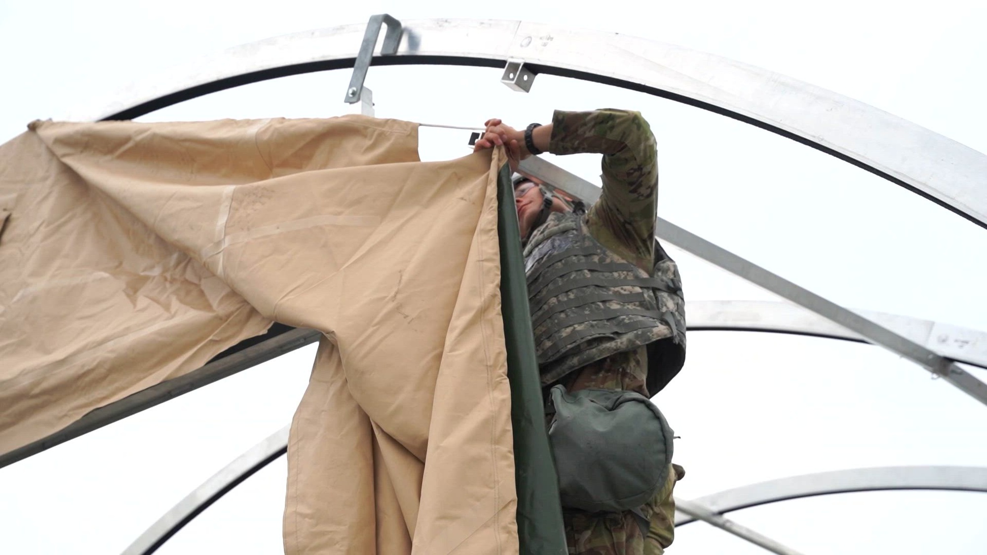U.S. Airmen assigned to the 201st RED HORSE conduct a field training exercise at Fort Indiantown Gap, Annville, Pa., Sept. 12, 2026. The exercise provided Airmen with hands-on experience in expeditionary construction and enhanced their ability to operate in austere environments while supporting mission requirements. (U.S. Air National Guard video by Airman First Class Austin Stern)