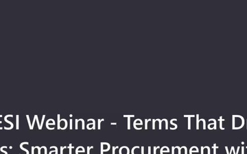 DOW ESI Webinar 2, Terms That Drive Success