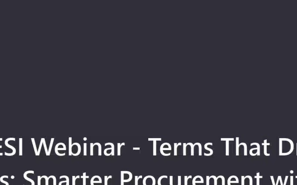 DOW ESI Webinar 2, Terms That Drive Success