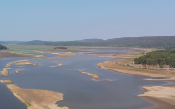 The U.S. Army Corps of Engineers stages pumping equipment at Blue Mountain Lake