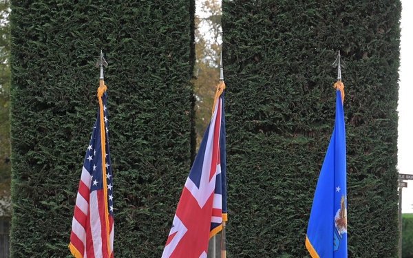 RAF Mildenhall 9/11 memorial ceremony b-roll