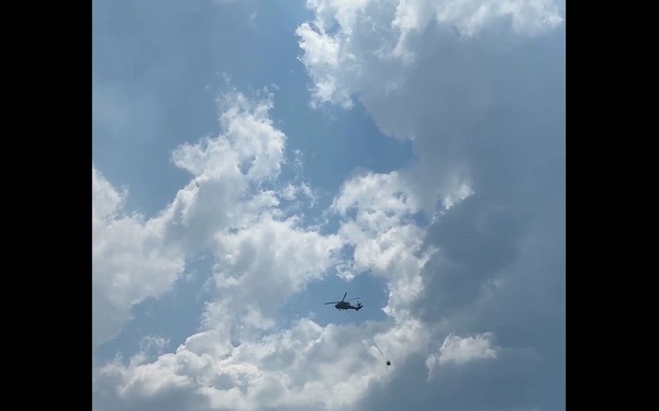 Arkansas National Guard UH-60 Black Hawks pour on support