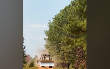 Arkansas Army National Guard Dozers prevent Bunker Fire from spreading