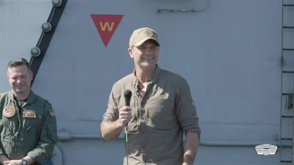 DVIDS - Video - Hegseth Speaks to Returning Aircraft Carrier Crew