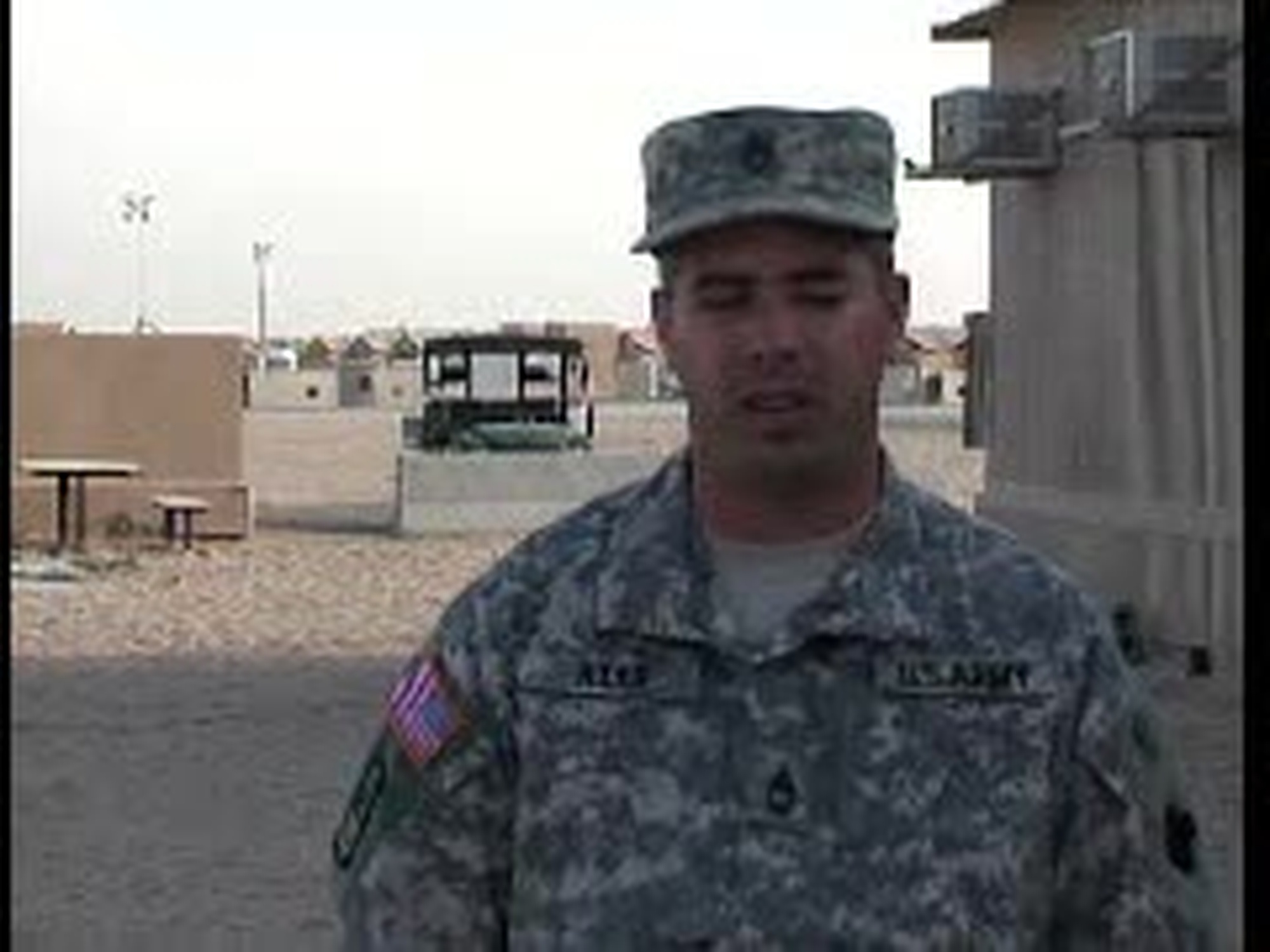 Sgt. 1st Class Todd Rider sends a greeting to Xenia, Ohio from Camp Virginia, Kuwait for Holiday Season 2006
