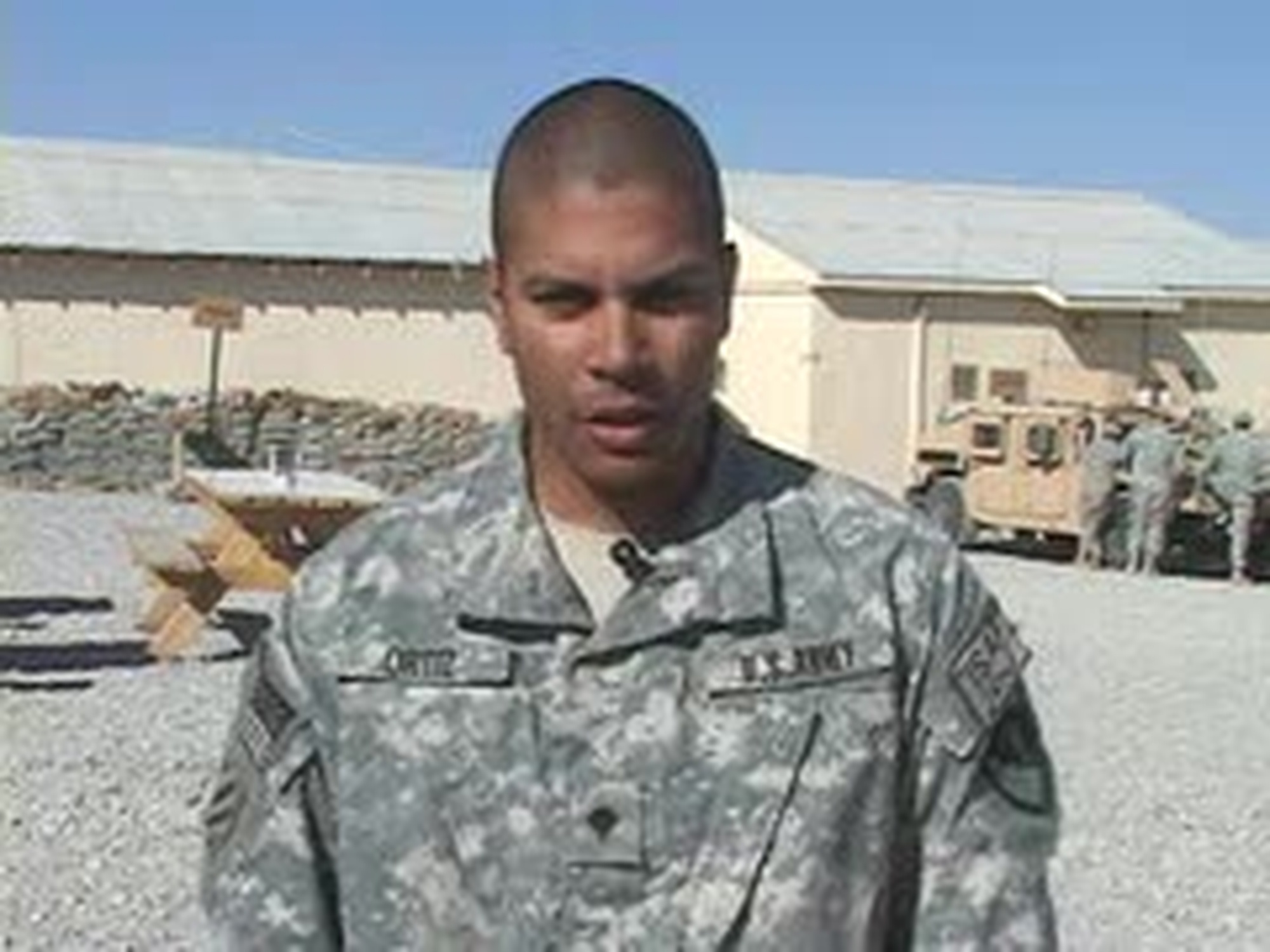 Sgt. Jose Ortiz sends a greeting to Bayamon, Puerto Rico from Forward Operating Base Sharana, Afghanistan for Holiday Season 2007