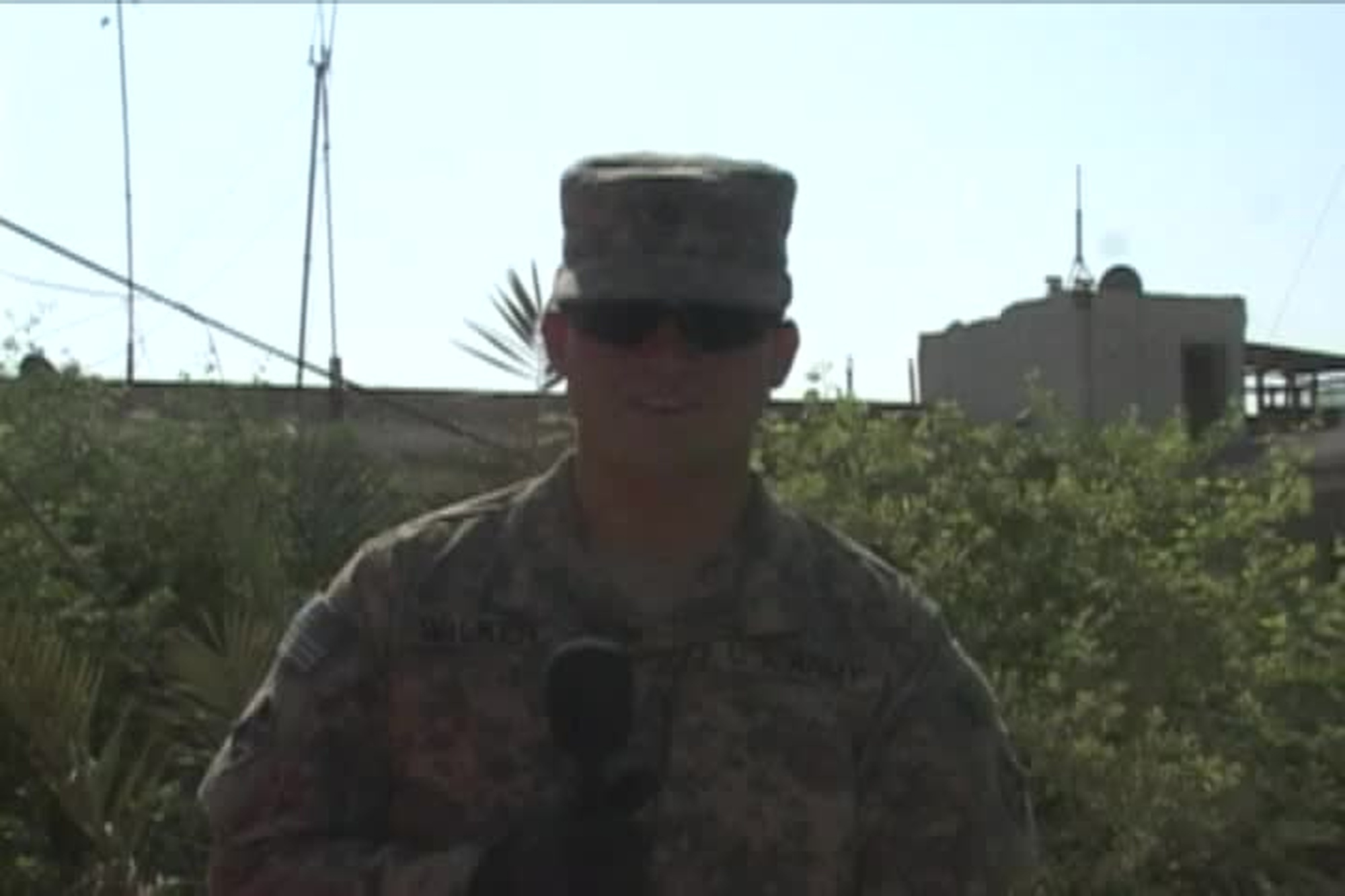 Pfc. Ty Walker sends a greeting to Rio Vista, California from JSS Yomiyen, Iraq for Holiday Season 2010