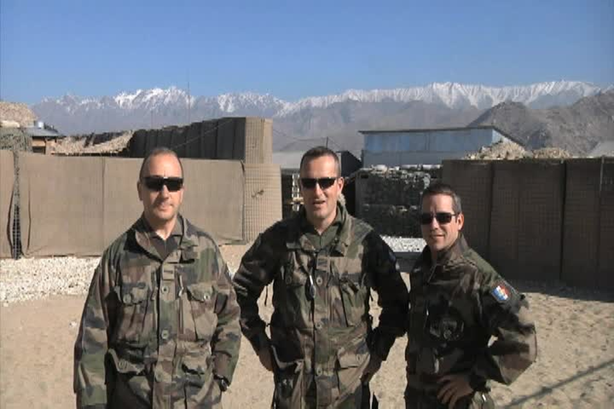 CNE Jerome, ADC Olivier, BCH Camille sends a greeting to France from Nejrab, Afghanistan for Holiday Season 2011