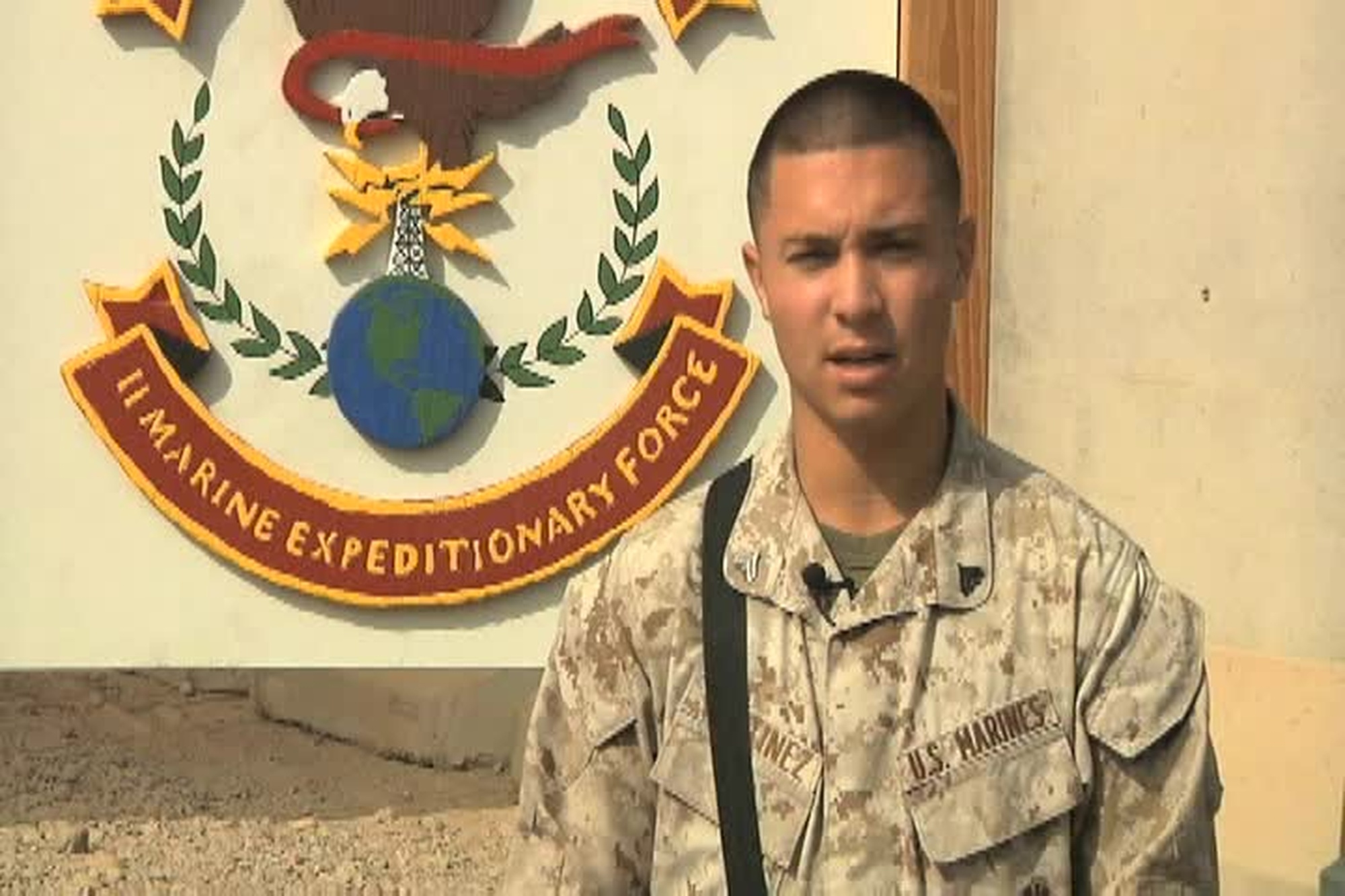 Cpl. Devon Martinez sends a greeting to Tombstone, Arizona from Camp Leatherneck, Afghanistan for Holiday Season 2011