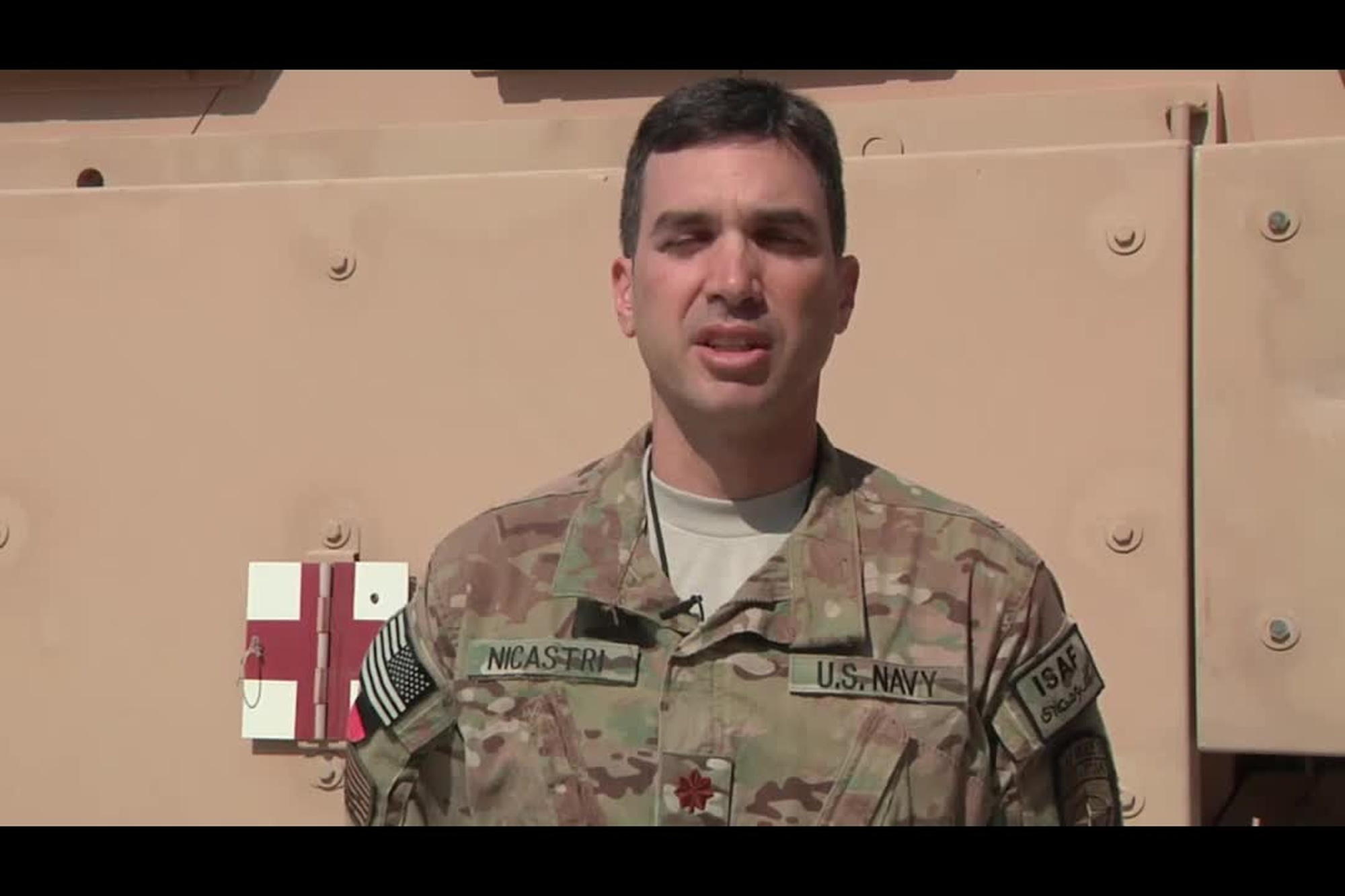 Lt.Cmdr. DANIEL NICASTRI sends a greeting to Pelham, New York from Kandahar Airfield, Afghanistan for Holiday Season 2012