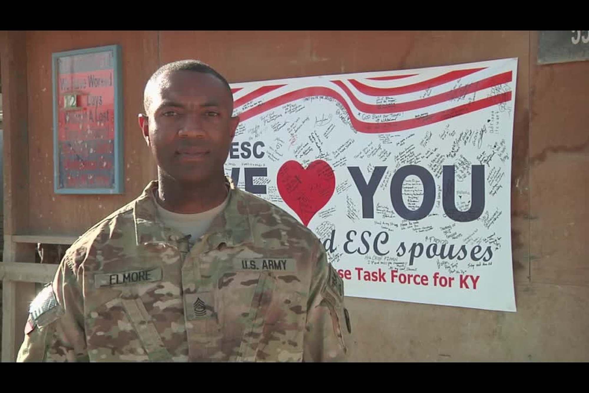 Master Sgt. Claude Elmore sends a greeting to Tuscaloosa, Alabama from Kandahar, Afghanistan for Holiday Season 2012