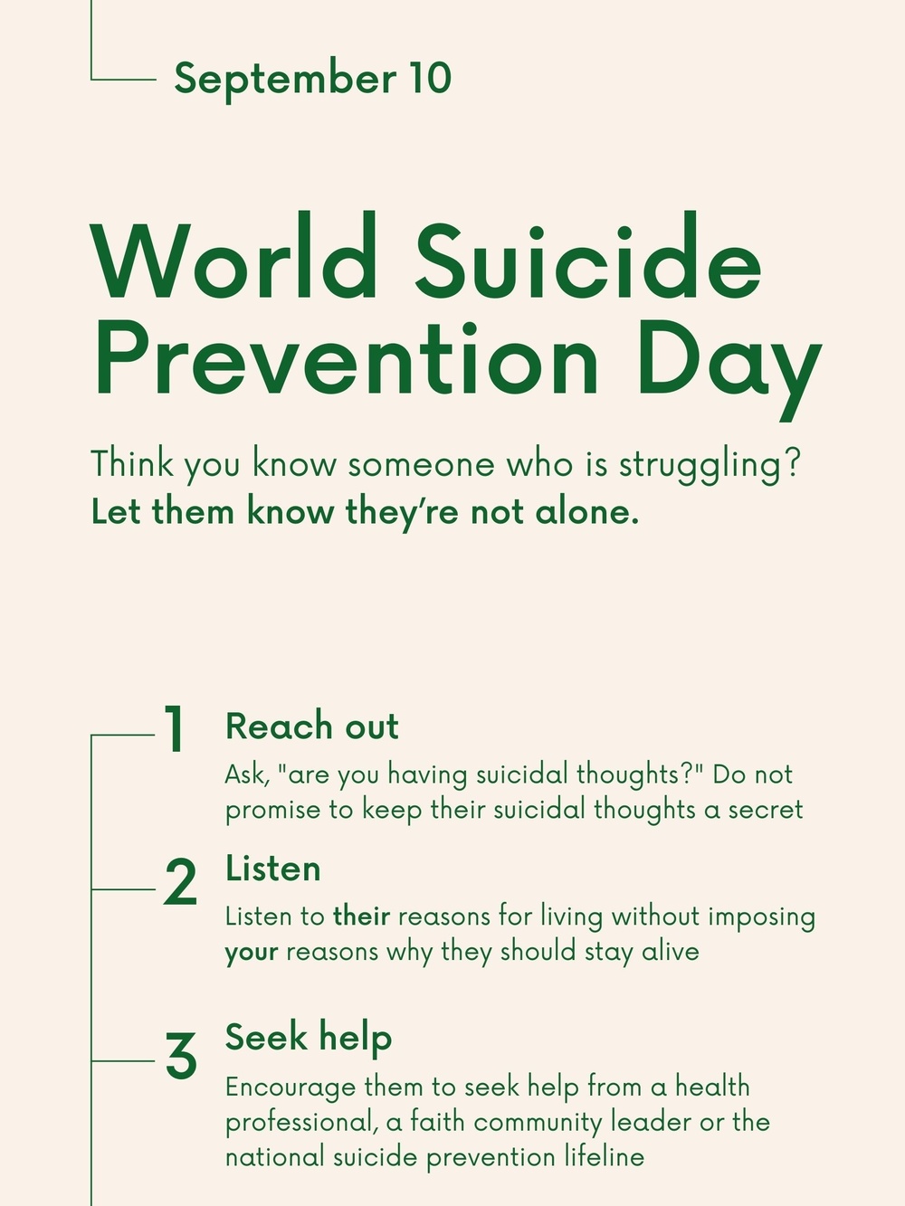 World Suicide Prevention Day Poster