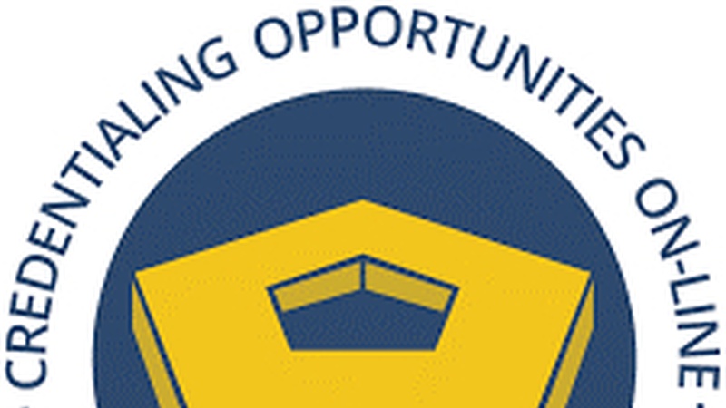 Department of Defense Credentialing Opportunities On-line (COOL) Logo (for use on light backgrounds)