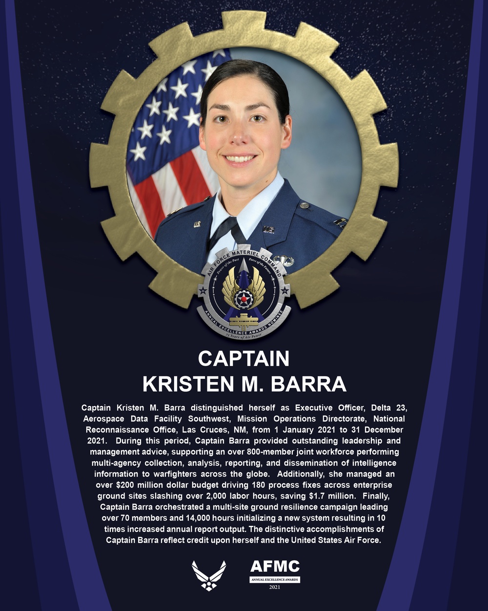 AEA CGO of the Year Nominee - Captain Kristen M. Barra