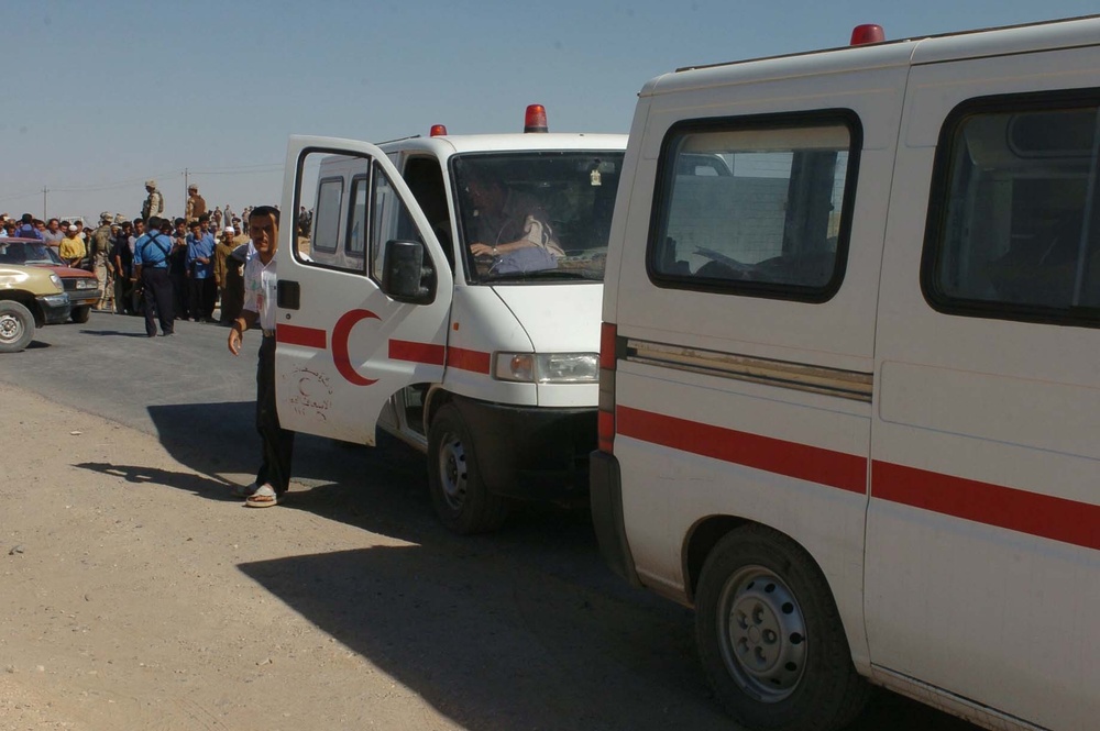 Ambulances enter the city of Tal Afar