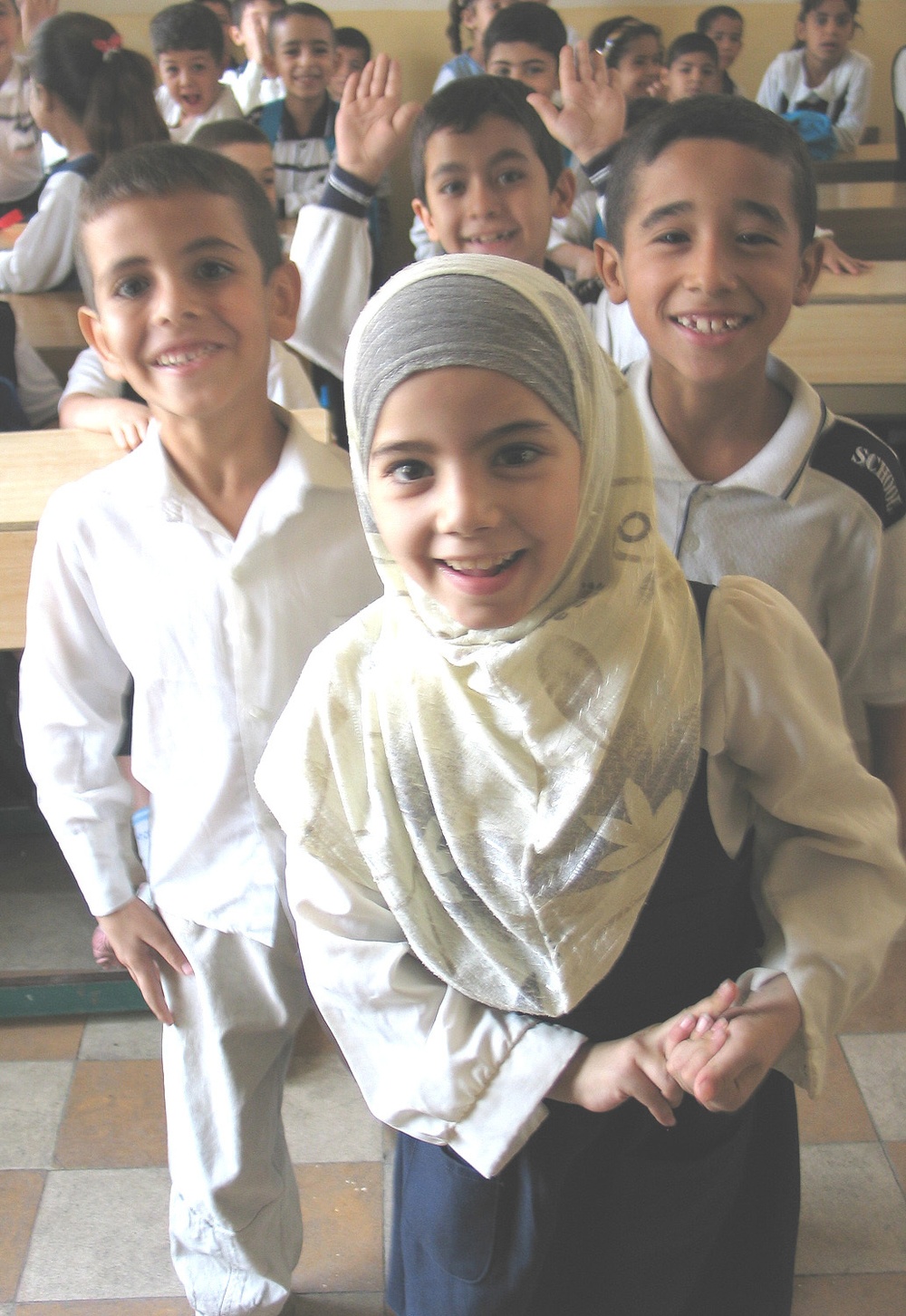 Iraqi kids at Al-Qaqaa Primary School