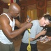 Billy Blanks signs his hand wraps