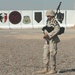 Tate playing the bagpipes during a Patriot Day ceremony