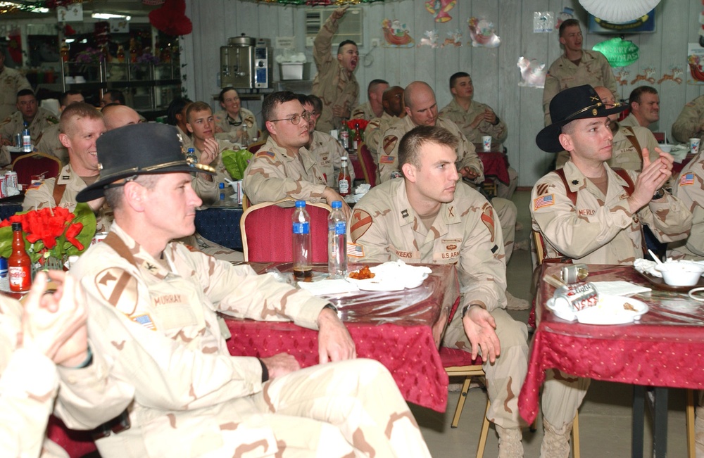 Soldiers found something to cheer about during the game