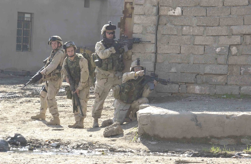 SFC Gallegos points to the home he wants a squad to enter