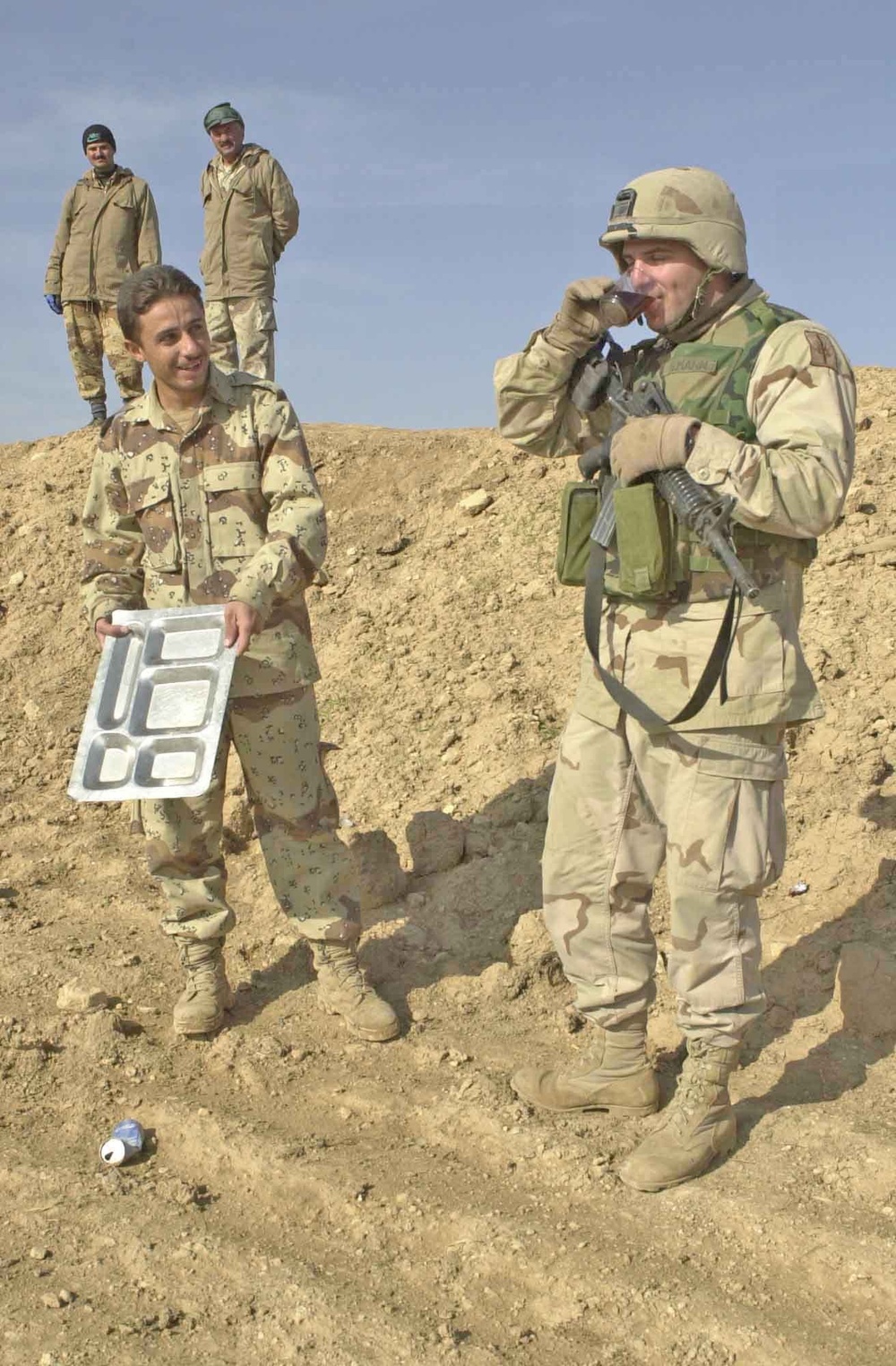 Spc. Joseph Tiemann enjoys a cup of chai tea