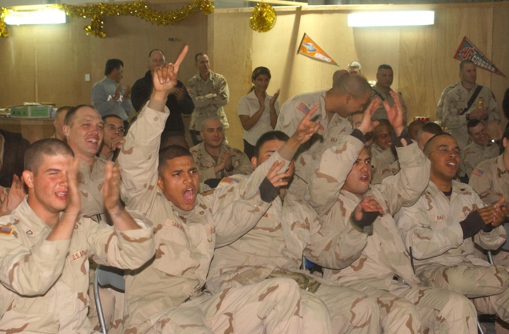 Soldiers were especially enthuiastic during a concert