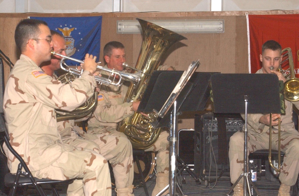 Soldiers preform for Soldiers from the 2nd Brigade Combat Team