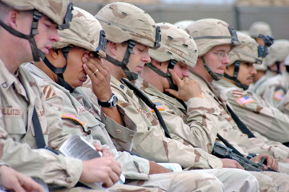 Soldiers sit through Spc. Mahlenbrock memorial ceremony