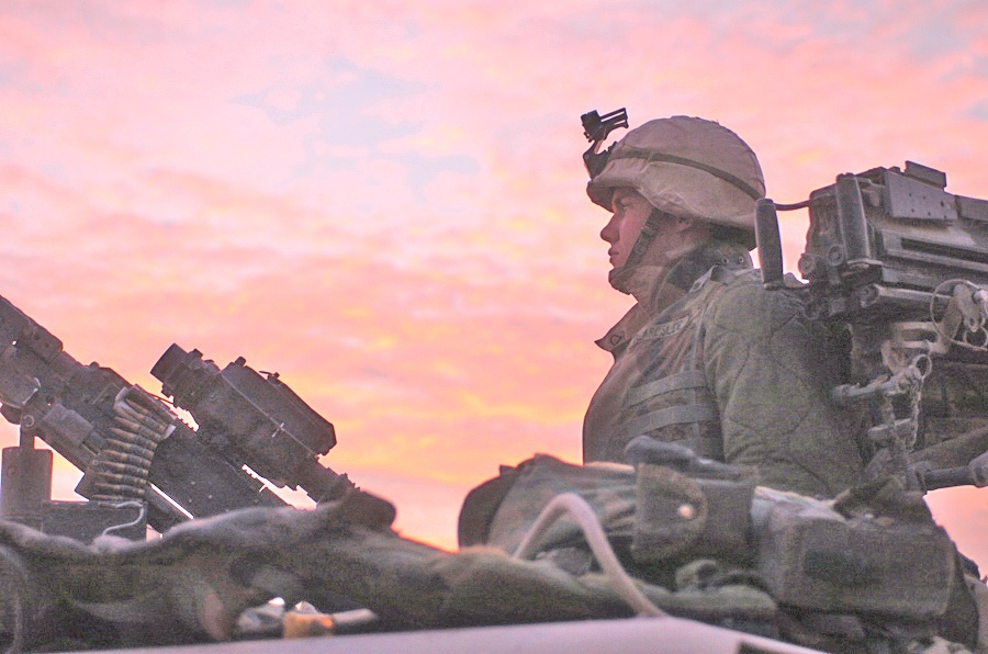 PFC Beardslee provides overwatch from an observation post