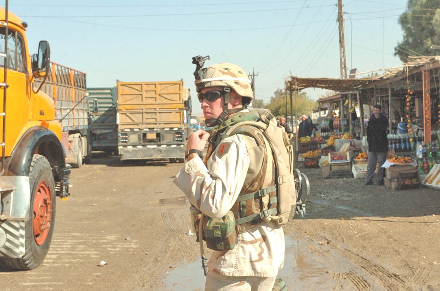 SGT Moody dismounts to lead his convoy