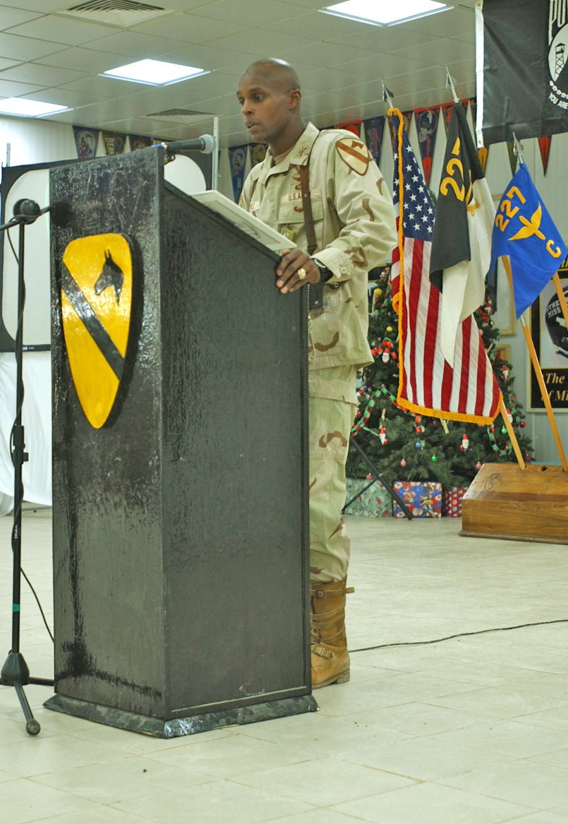 Lt. Col. Lewis speaks during the dedication