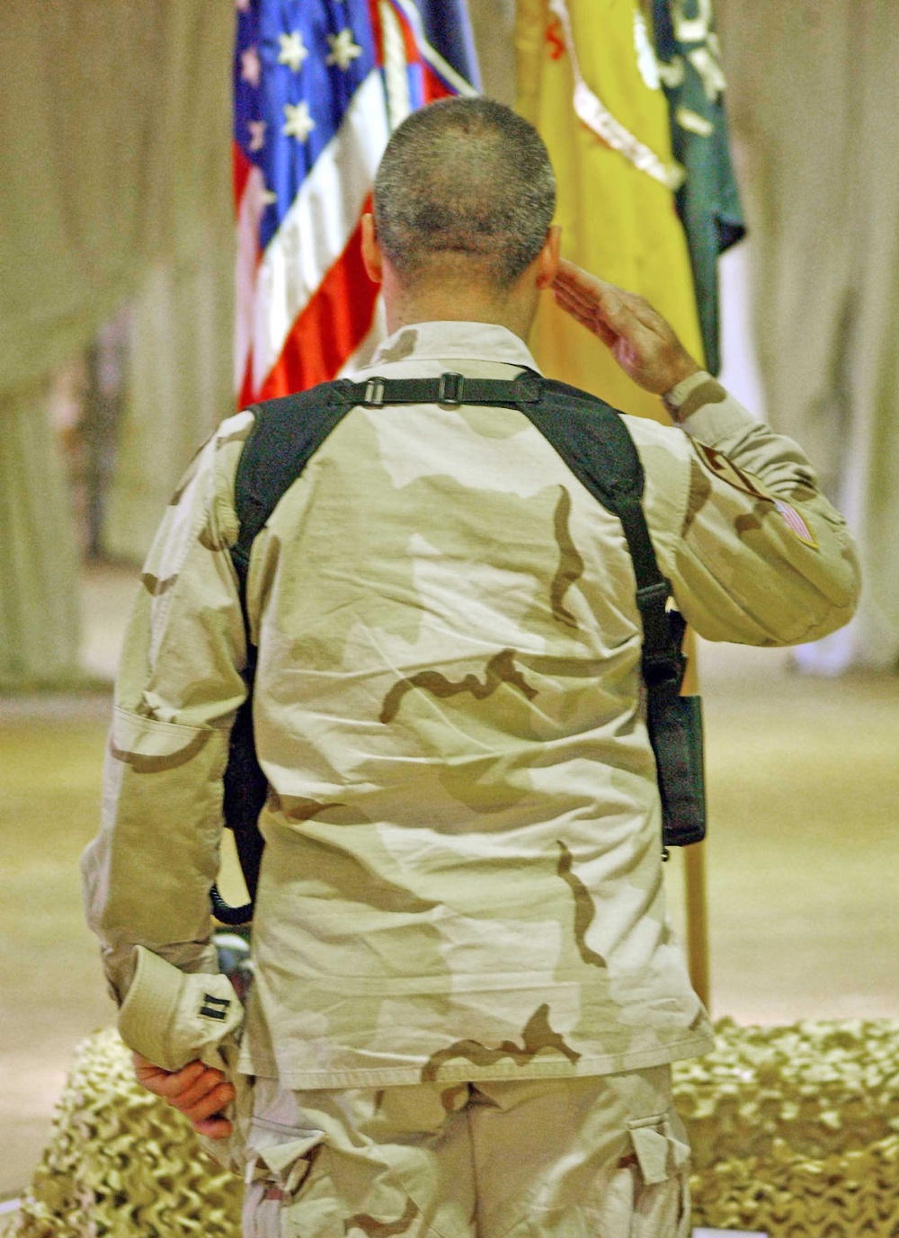 A Captain Salutes in a final farewell.