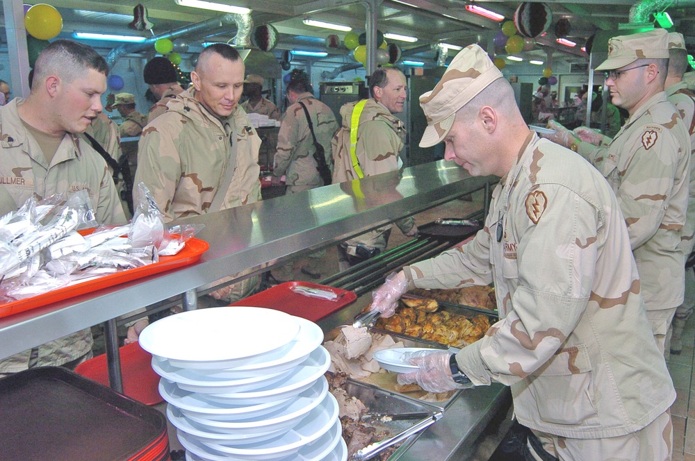 Lt. Col. Richard White serves Soldiers on Christmas Day