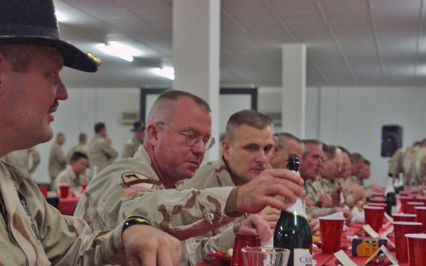 Artillery men and friends gathered at the Chapel