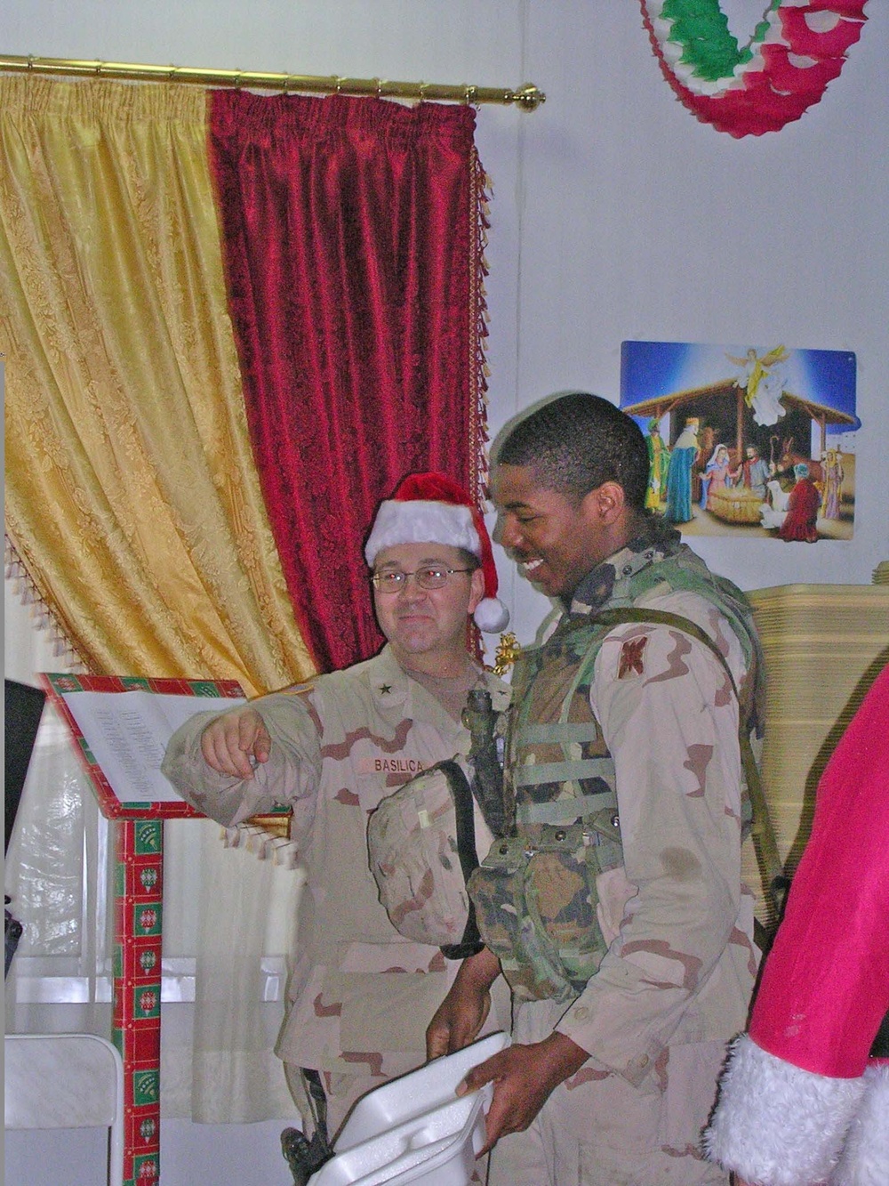 Brig. Gen. John Basilica, Jr. greets the Soldiers